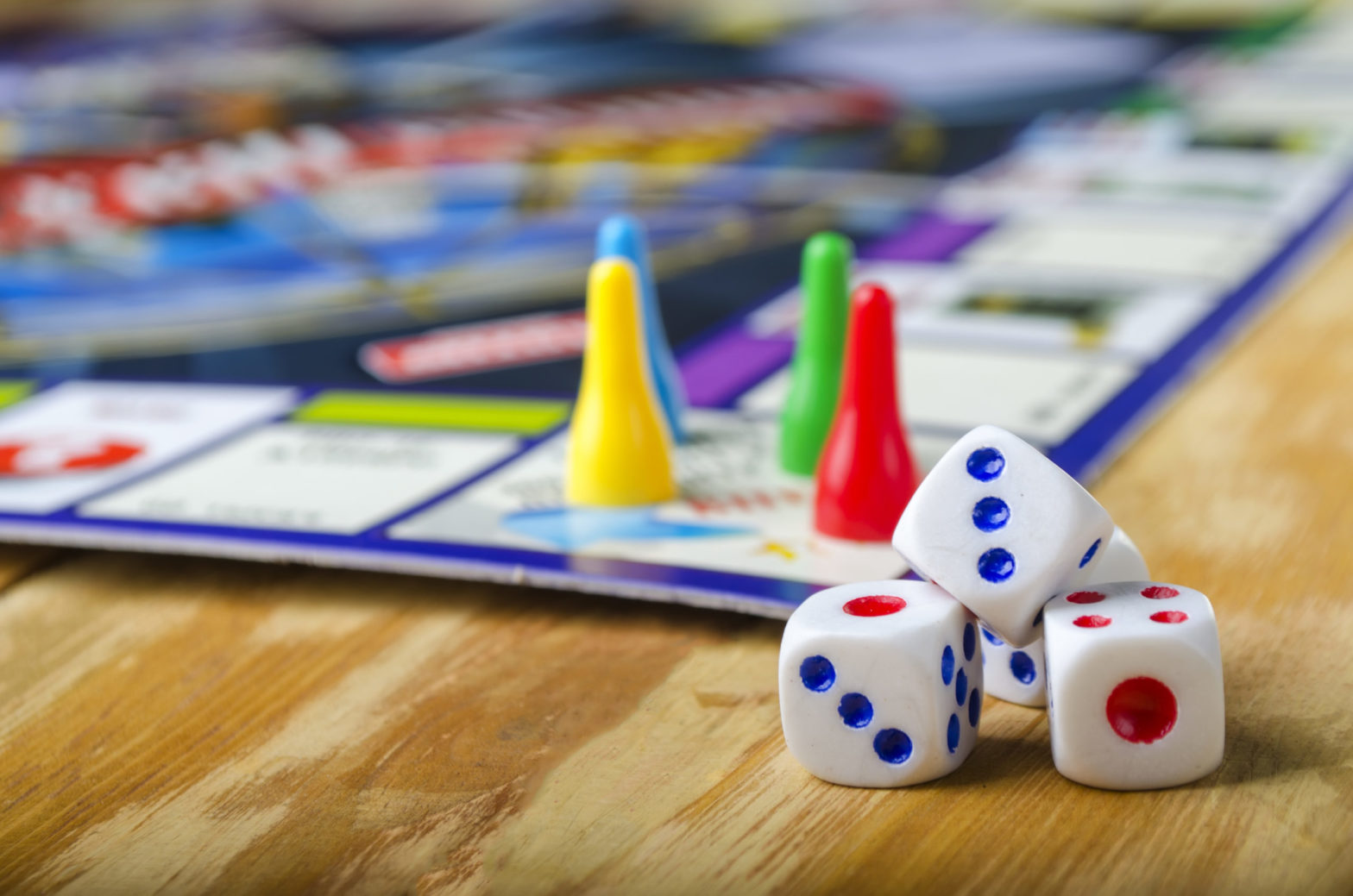 Board game with dice