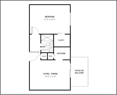 One-bedroom with balcony or patio