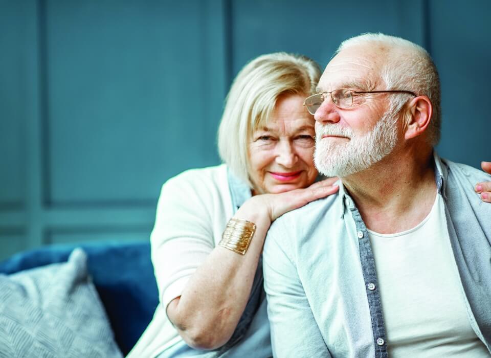 Senior couple smiling