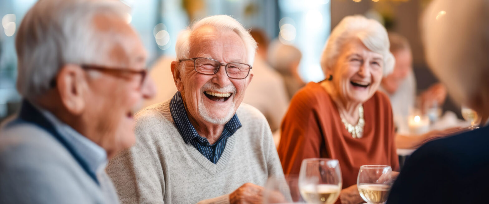 Group of seniors dining